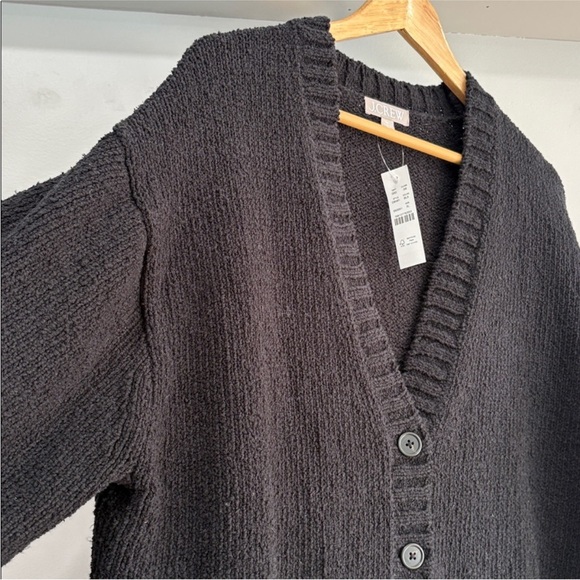 J. Crew Black Marina V- Neck Cardigan Sweater, Size XL, NWT - Picture 7 of 14